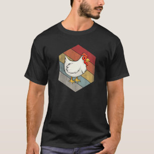 Camiseta Fazendeiro de Frango Geométrico Distressed Vintage