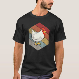 Camiseta Fazendeiro de Frango Geométrico Distressed Vintage