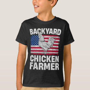 Camiseta Fazendeiro de Frango no Quintal Bandeira dos EUA P