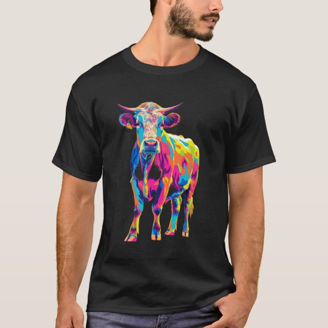 Camiseta Fazendeiro de Gado Hereford Popart (Frente)