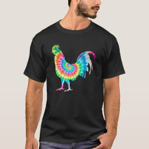 Camiseta Fazendeiro de Galinha Hippie Arco-Íris Tie Dye Agr