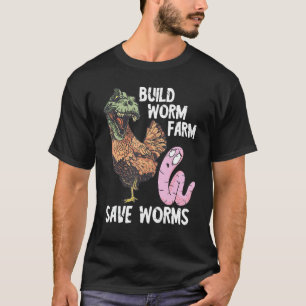Camiseta Fazendeiro de Minhocas Constrói Fazenda de Minhoca