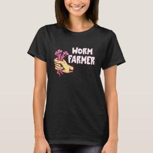 Camiseta Fazendeiro de Minhocas Mão Pegar Minhoca Compostag