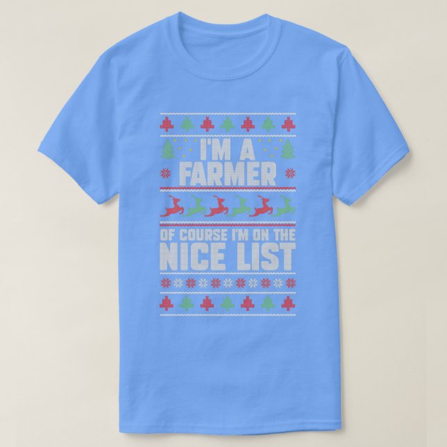 Camiseta Fazendeiro de Natal Doce Natal Fazendo Suor Feio G (Frente do Design)