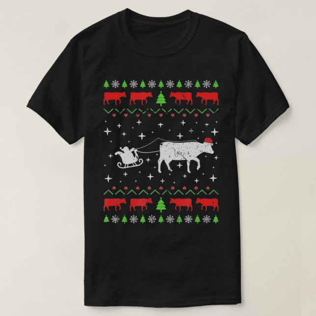Camiseta Fazendeiro de Vaca do Natal Feio (Frente do Design)