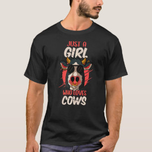 Camiseta Fazendeiro De Vacas-Vaca Apenas Uma Garota Que Ama