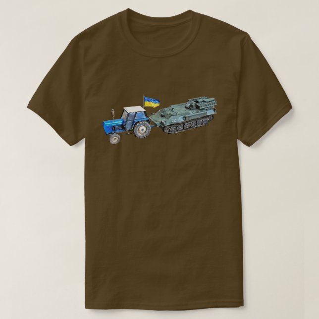 Camiseta Fazendeiro Num Trator Rouba Tanque Russo (Frente do Design)