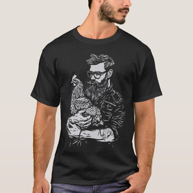 Camiseta Fazendeiro que cuida da Camisa-T de Frango (Frente)