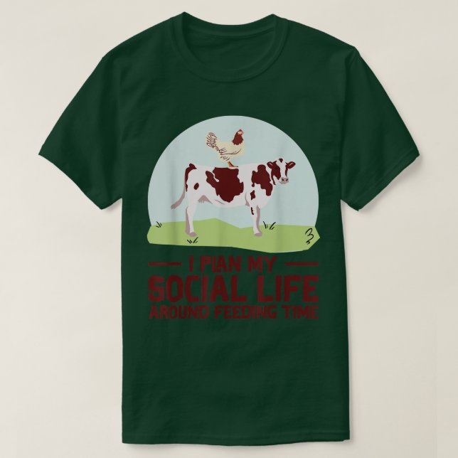 Camiseta Fazendeiro Vaca Galinha Agricultura Ancestral (Frente do Design)