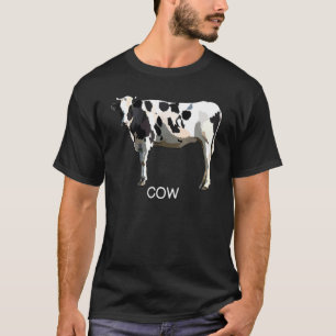 Camiseta Fazendeiro Vaca Preta Branca Fazenda Animal