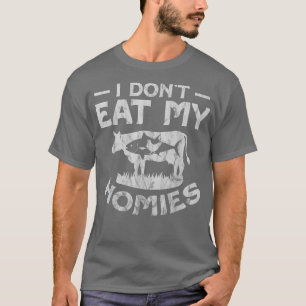 Camiseta Fazendeiro vegetariano Eu não como minha Homies en