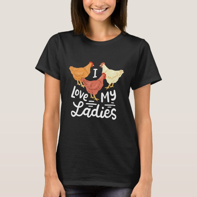 Camiseta Fazendeiros de Frango Engraçados Eu Amo Minhas Dam (Frente)