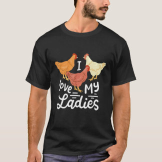 Camiseta Fazendeiros de Frango Engraçados Eu Amo Minhas Dam