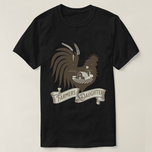 Camiseta Fazendeiros Filhos de Fazenda de frango com névoa  (Frente do Design)