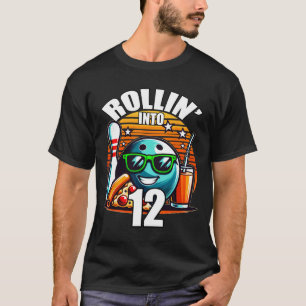 Camiseta Fazendo 12 Aniversário de Boliche Festa de 12 Aniv