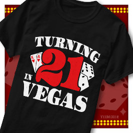 Camiseta Fazendo 21 Anos Noite de Aniversário de Casino em