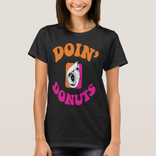 Camiseta Fazendo Donuts Amante de Carro Engraçado Mecânico 