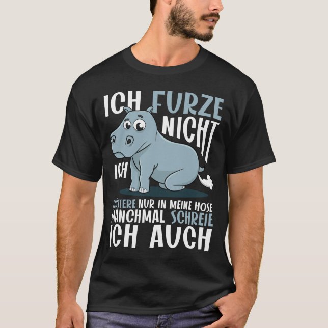 Camiseta Fazendo Fazenda A Hippo Ich Furze Nicht Ich Fursse (Frente)