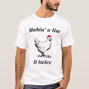 Camiseta Fazendo Uma Lista (frango) Duas Vezes - Galinha de