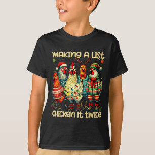 Camiseta Fazendo Uma Lista Frango Duas Vezes Mamãe Frango E