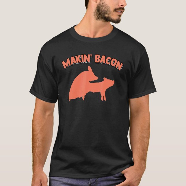 Camiseta Fazer Bacon Pork Pig Piada Memórias Humor Adulto (Frente)