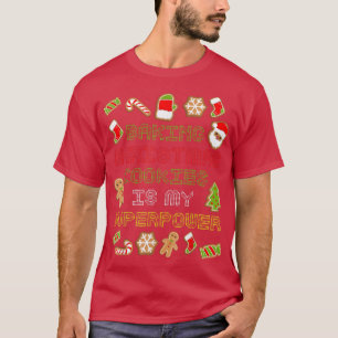 Camiseta Fazer Cookies De Natal É Meu Super Poder Engraçado
