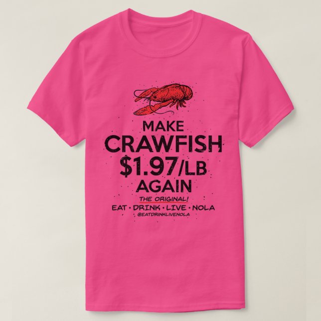 Camiseta FAZER CRAWFISH 197 lb novamente em branco (Frente do Design)