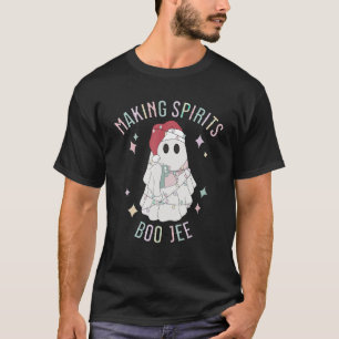Camiseta Fazer Espíritos Boojee Ghost Holding Tumbler Drink