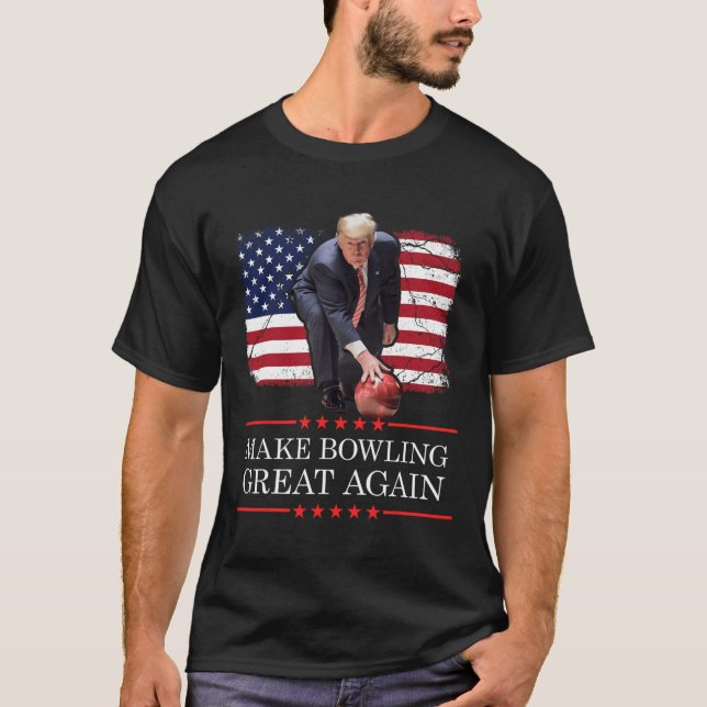 Camiseta Fazer Excelente De Boliche Novamente - Boliche Eng (Frente)