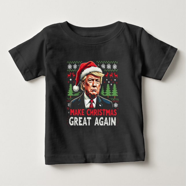 Camiseta Fazer Excelente De Natal Novamente Feio Trump Do S (Frente)