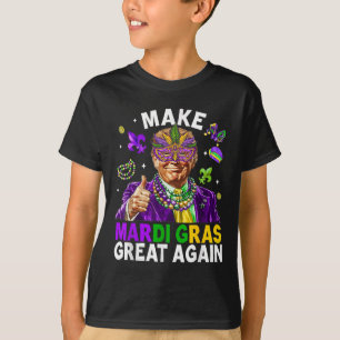 Camiseta Fazer Excelente Mardi Gras Novamente Trump Miçanga