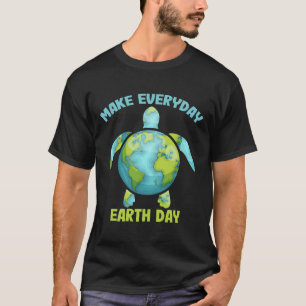 Camiseta Fazer O Dia Da Terra Salvar A Tartaruga Do Mar Pla