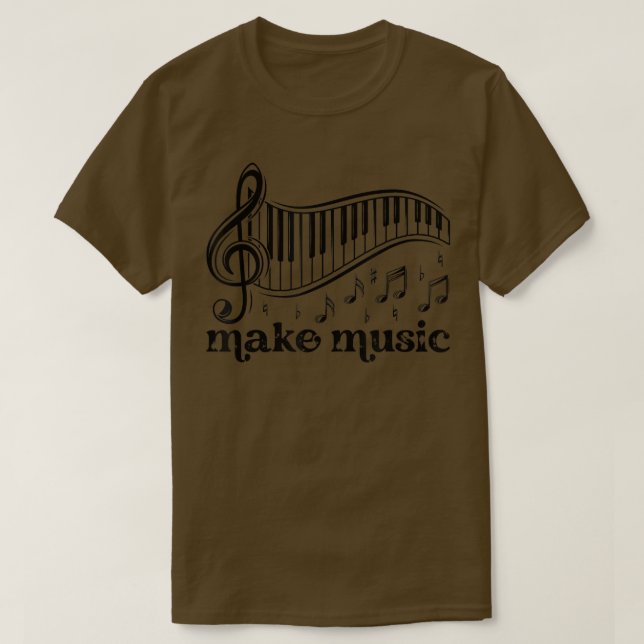 Camiseta Fazer Piano com Piano com Pista de Pista Lover par (Frente do Design)