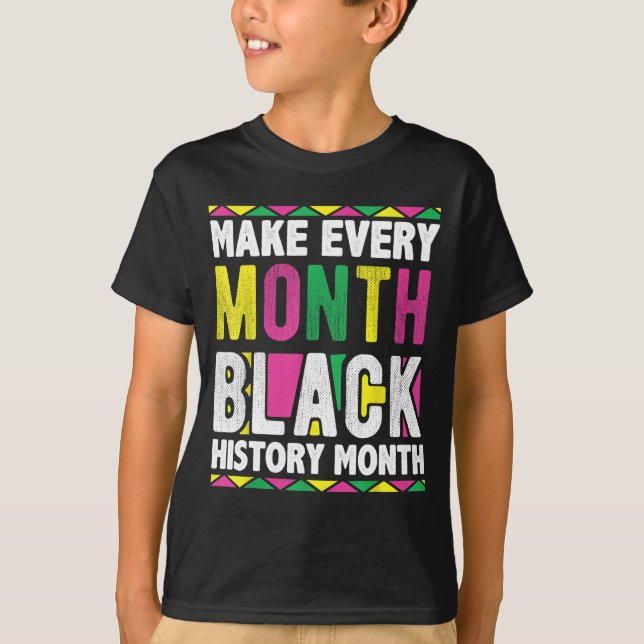 Camiseta Fazer Preto a Cada Mês do Histórico (Frente)