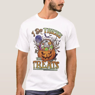Camiseta Fazer Truques Guloseimas Halloween Abóbora Cesta D