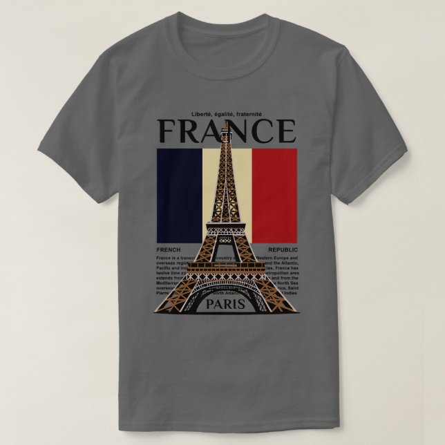 Camiseta fazer uma viagem para a França (Frente do Design)