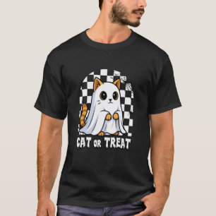 Camiseta Fazer unha ou Doce Gatinho Fantasma Fofinho Fantas