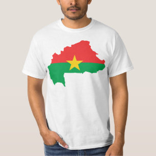 Camiseta FB do mapa da bandeira de Burkina Faso