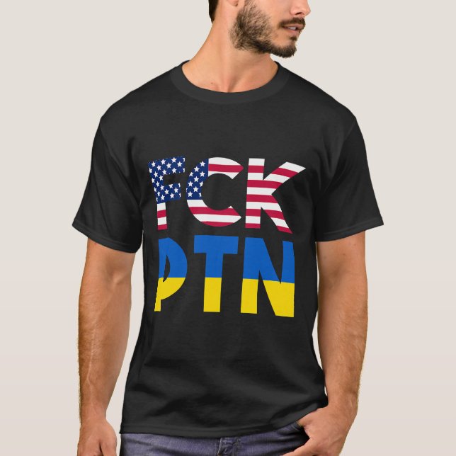 Camiseta FCK PTN Puck Futin I fica com a Ucrânia América  (Frente)