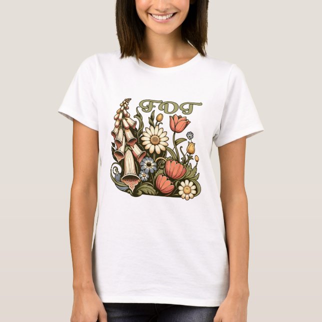 Camiseta FDT Foxglove Daisy Tulip Sutil Anti Trump Flowers (Frente)