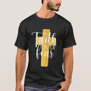 Camiseta Fé antes do Medo da Cruz Religiosa Cristã 1
