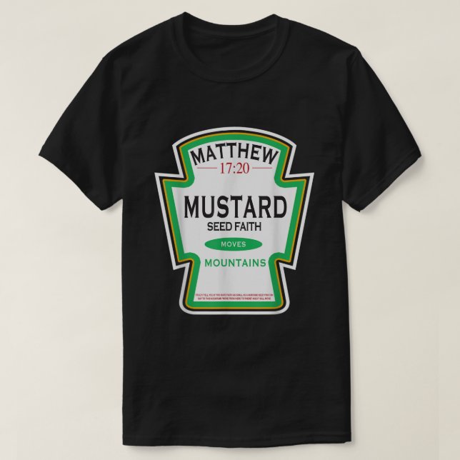 Camiseta Fé como grão de uma semente de mostarda Paródia Cr (Frente do Design)