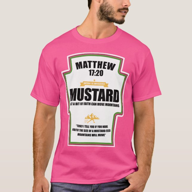 Camiseta Fé Como Um Grão De Mostarda Cristã Paródia (Frente)