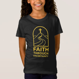 Camiseta Fé Cristã Através da Incerteza Cruz Colina