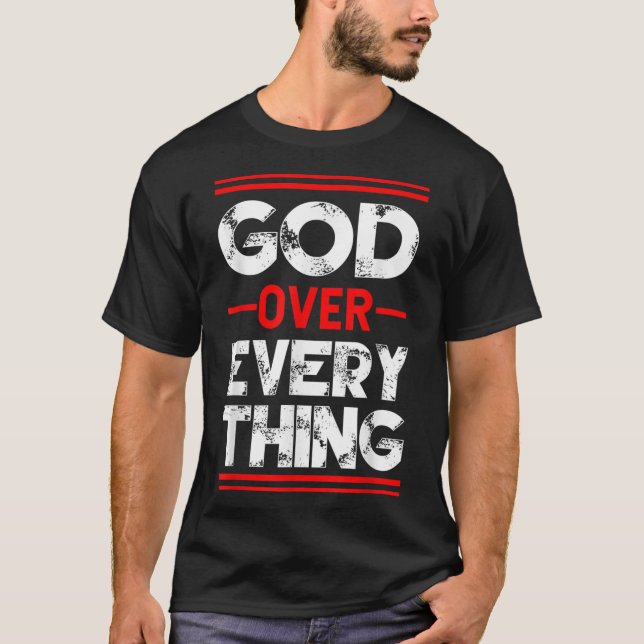 Camiseta Fé Cristã Deus Sobre Tudo (Frente)