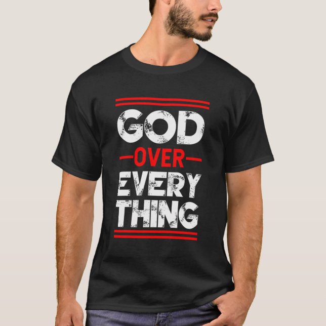 Camiseta Fé Cristã Deus Sobre Tudo (Frente)