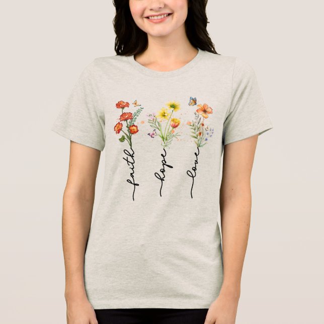 Camiseta Fé Cristã Esperança Amor Personalizado (Frente)