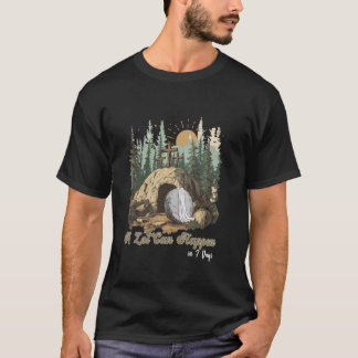 Camiseta Fé Cristã Feliz Dia de Páscoa Muito Pode Acontecer