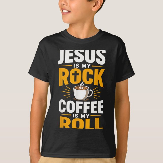 Camiseta Fé Cristã Jesus Café Manhã Oração (Frente)