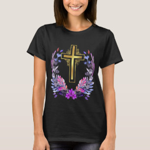 Camiseta Fé Cristã Jesus Religião Católica Fluxo Cruzado